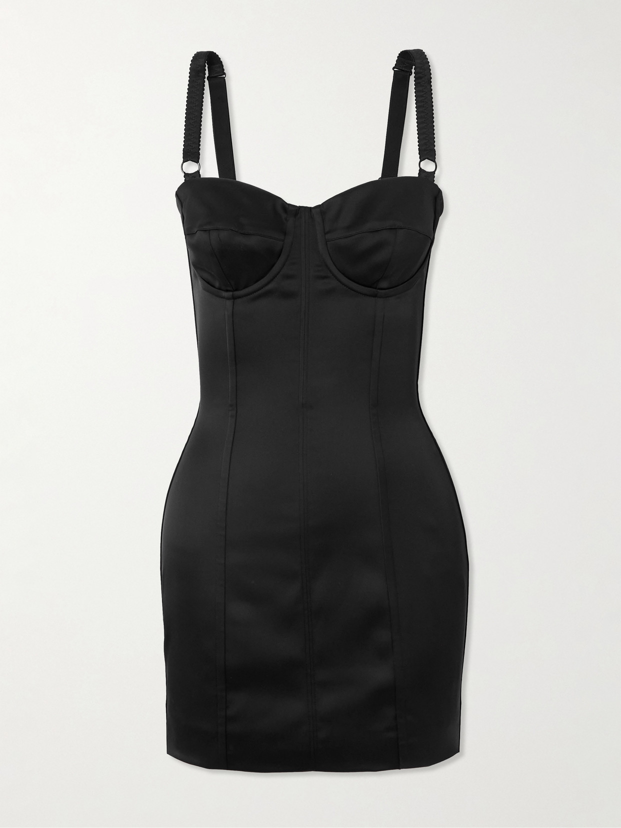 Dolce & Gabbana Satin Mini Dress In Black