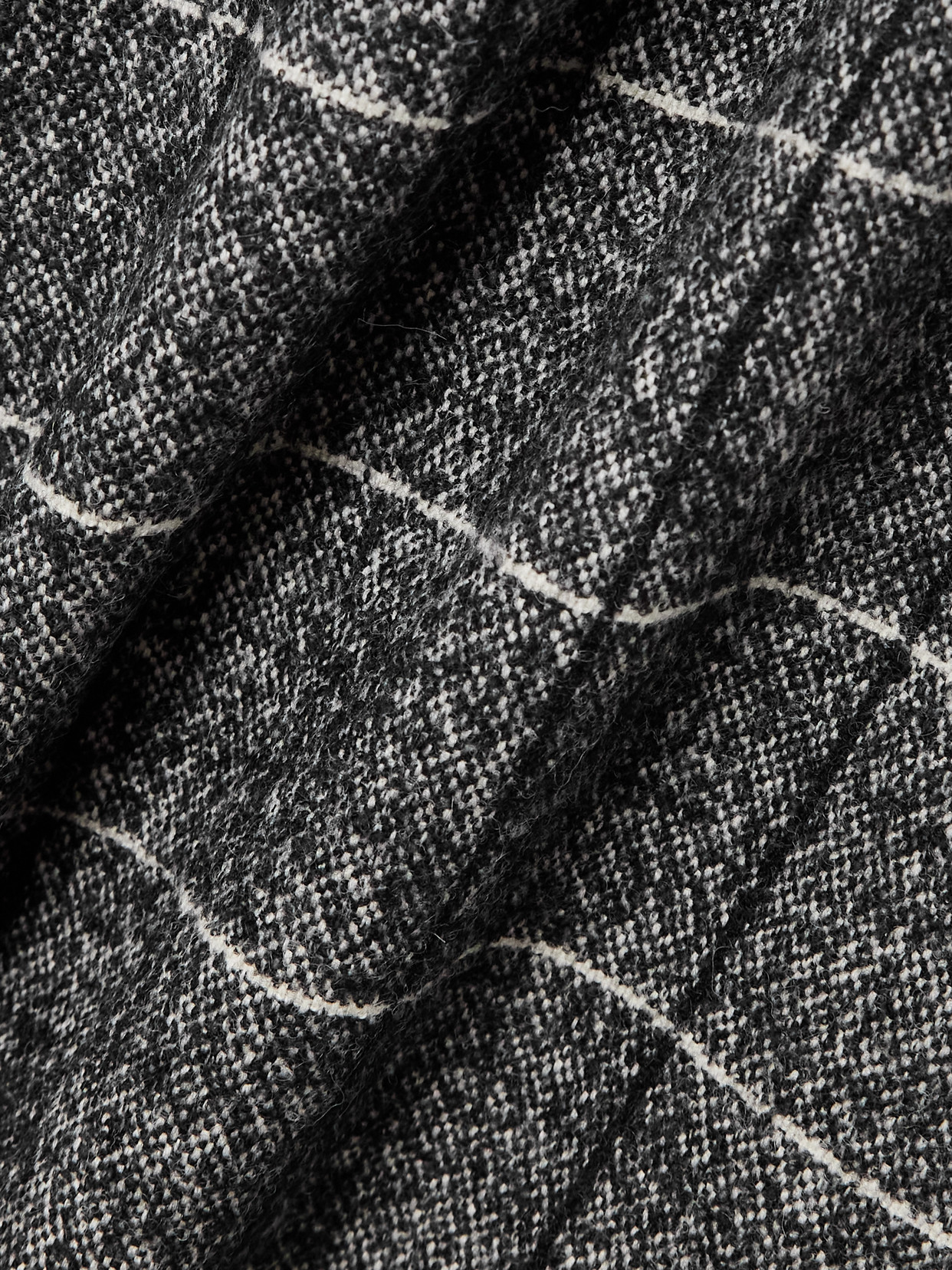 Dolce & Gabbana Checked Wool-blend Wide-leg Pants In Gray