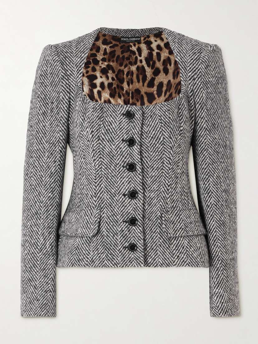 Dolce & Gabbana Herringbone Wool Jacket