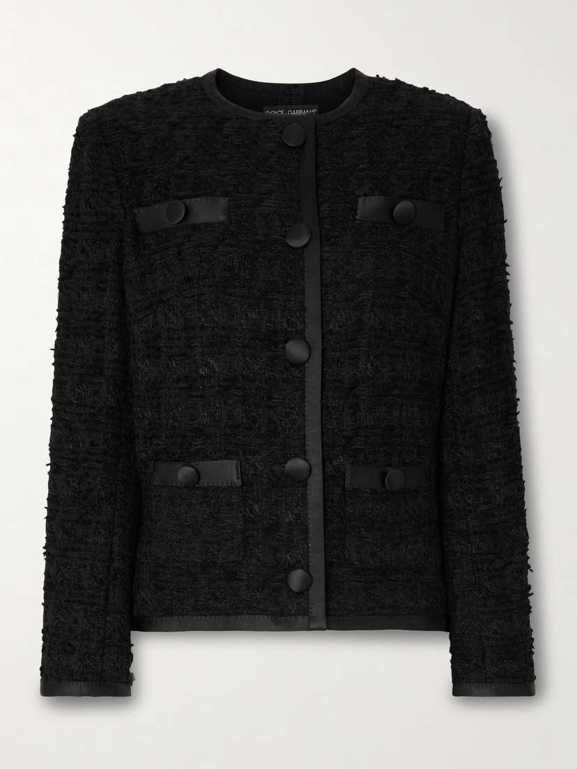 Dolce & Gabbana Satin-trimmed Tweed Jacket