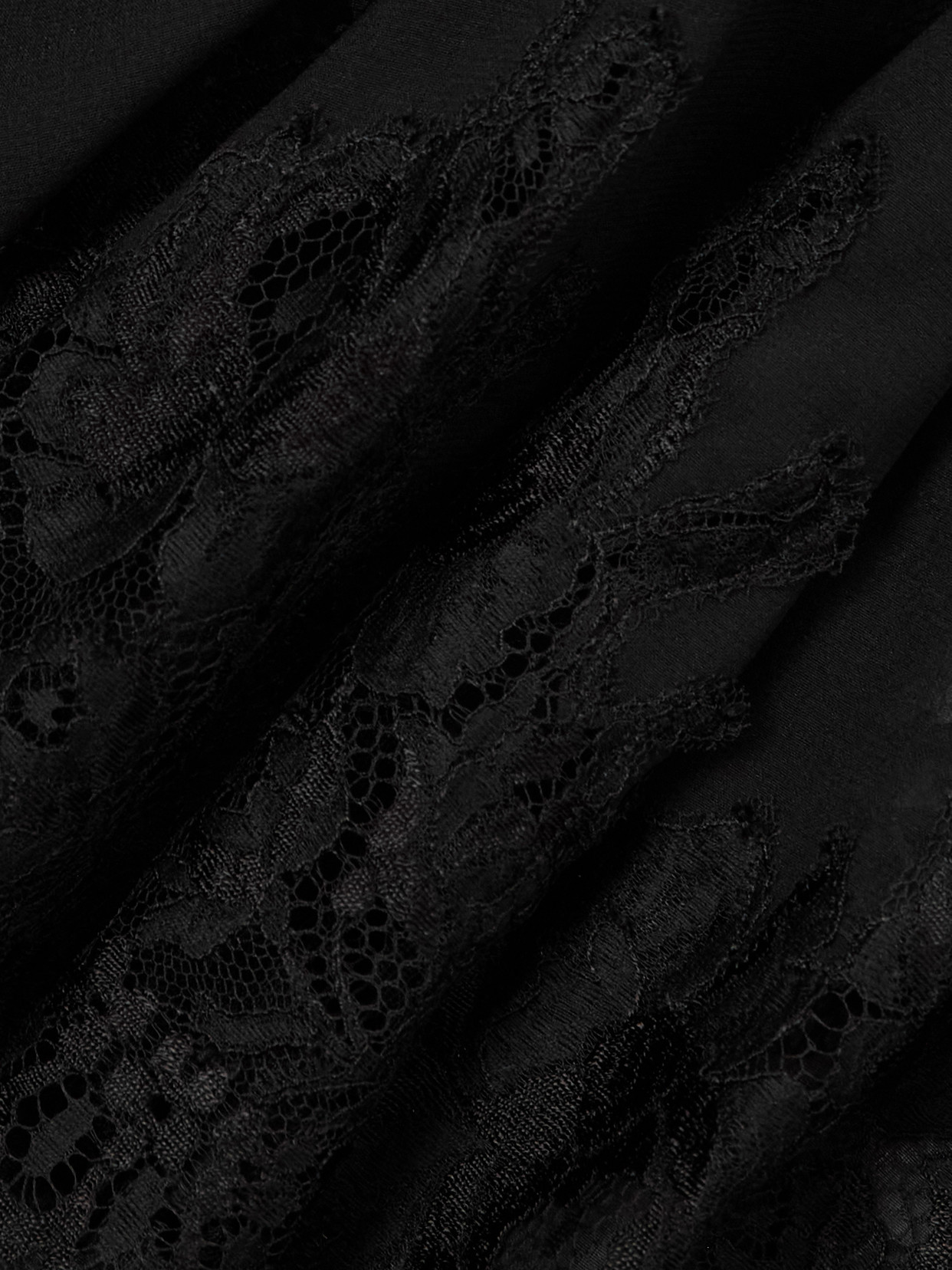 Dolce & Gabbana Scalloped Lace-trimmed Chiffon Camisole In Black