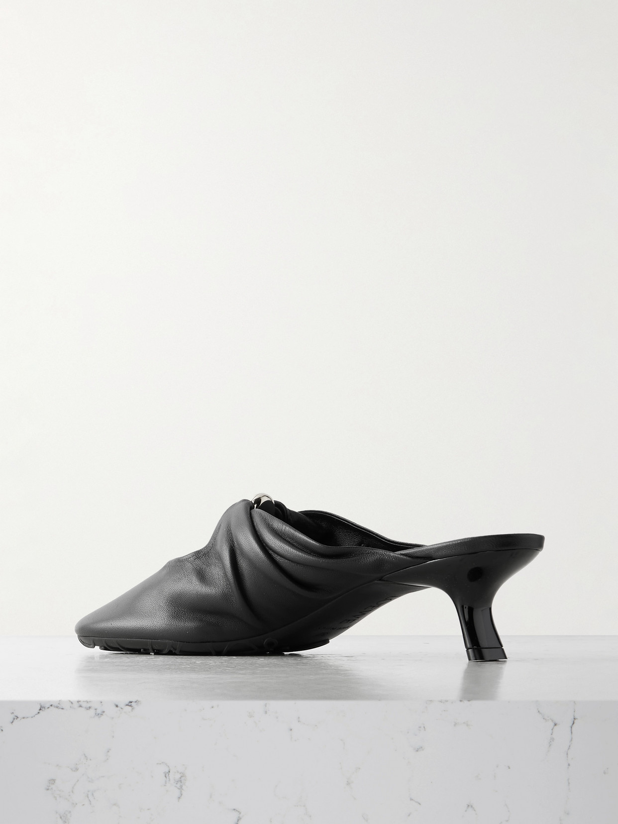 Loewe Nappa Leather Pebble Mules In Black