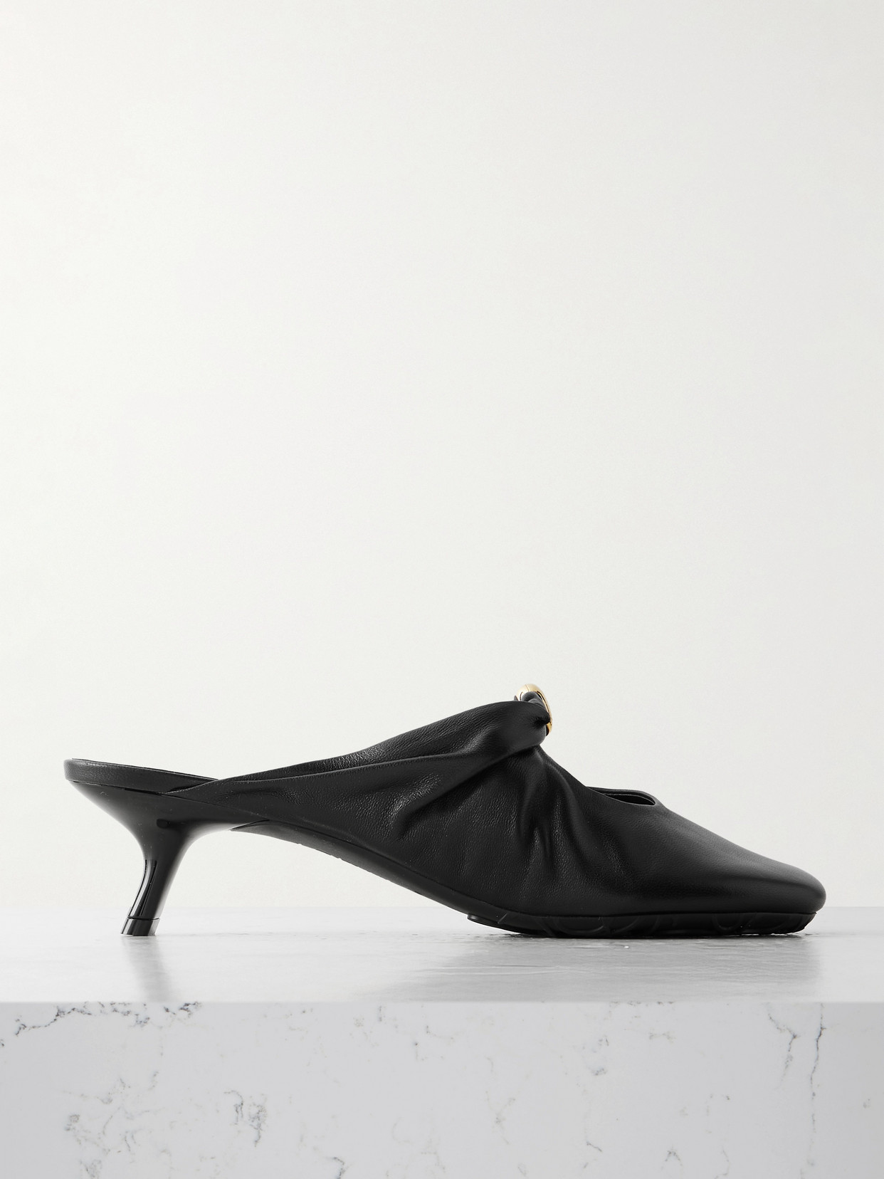 Loewe Nappa Leather Pebble Mules In Black