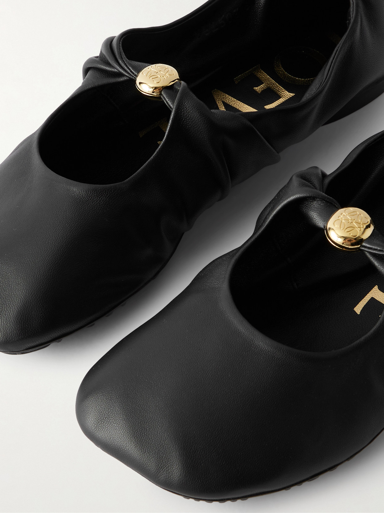 Loewe Women Pebble Ballerina In Nappa Leather In Black