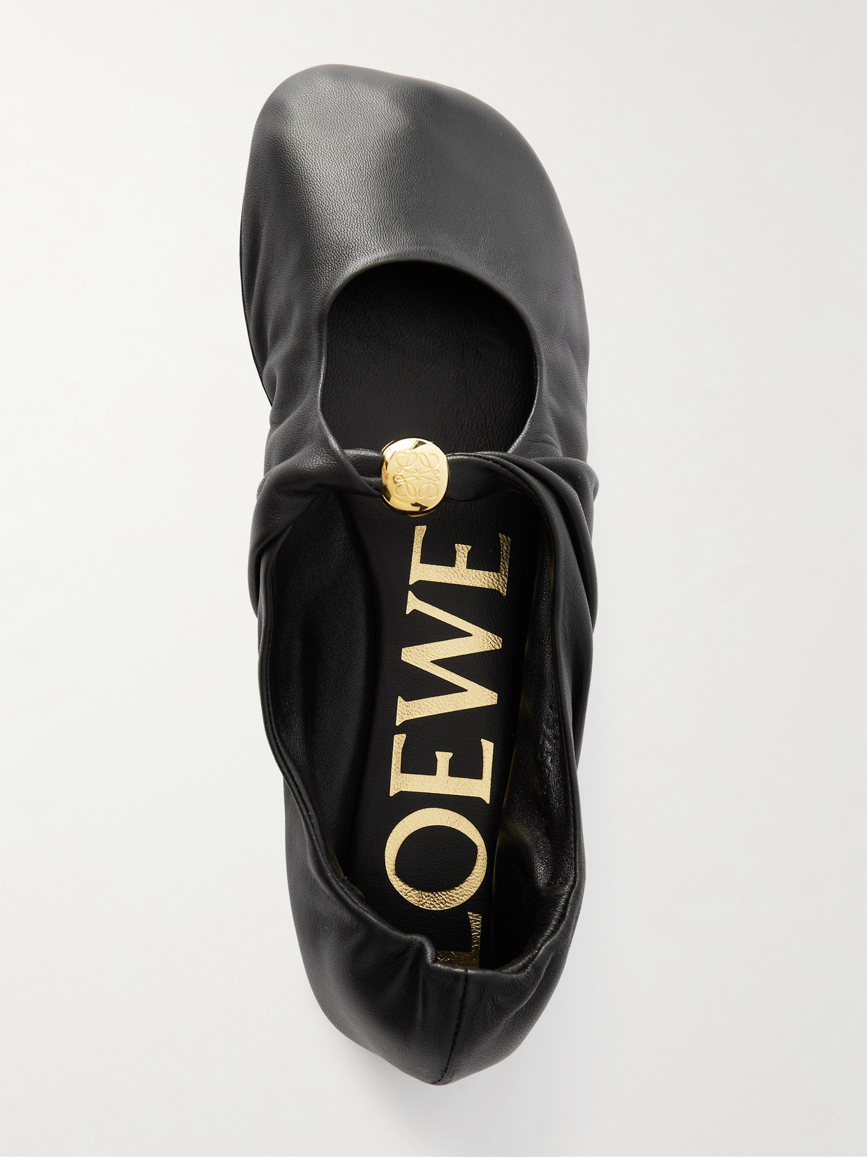 Loewe Women Pebble Ballerina In Nappa Leather In Black