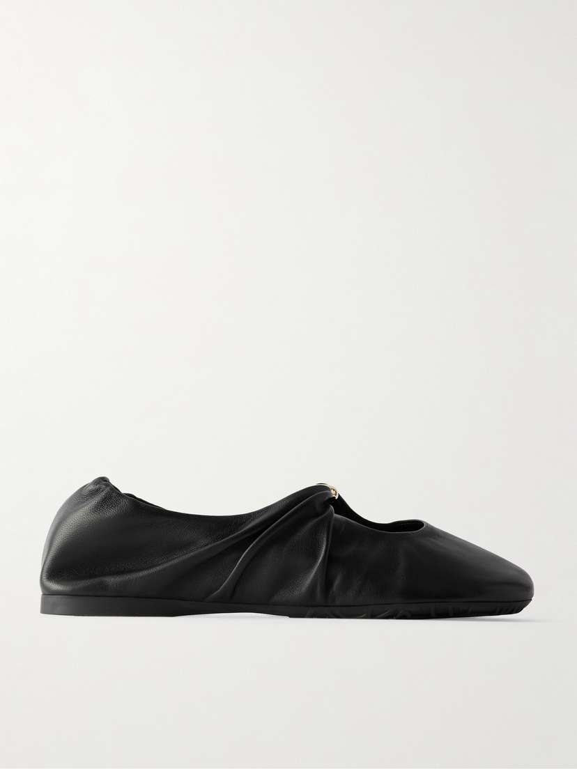 Loewe Pebble Embellished Leather Ballet Flats