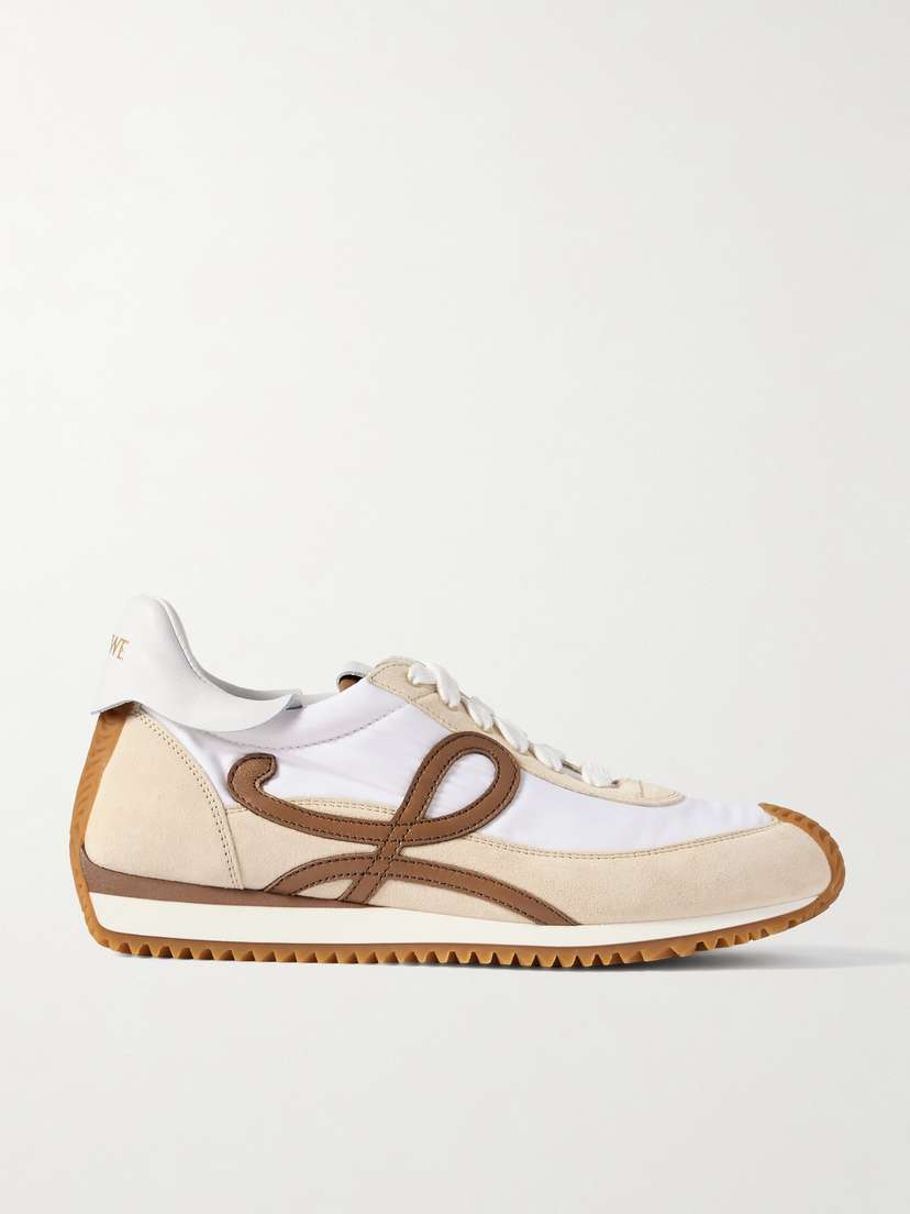 Loewe Flow Runner 2.0 Leather-trimmed Shell And Suede Sneakers
