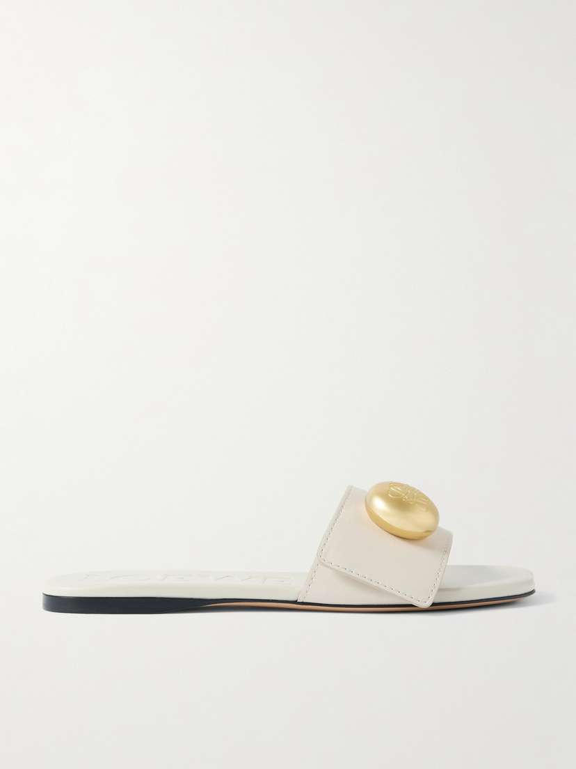 Loewe Pebble Embellished Leather Slides