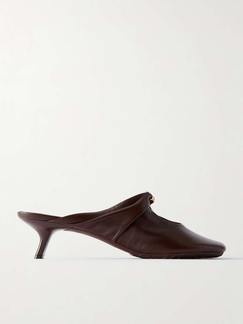 Loewe Pebble Embellished Cutout Leather Mules