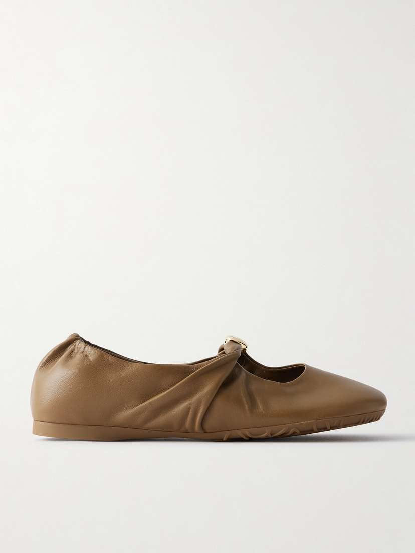 Loewe Pebble Embellished Leather Ballet Flats