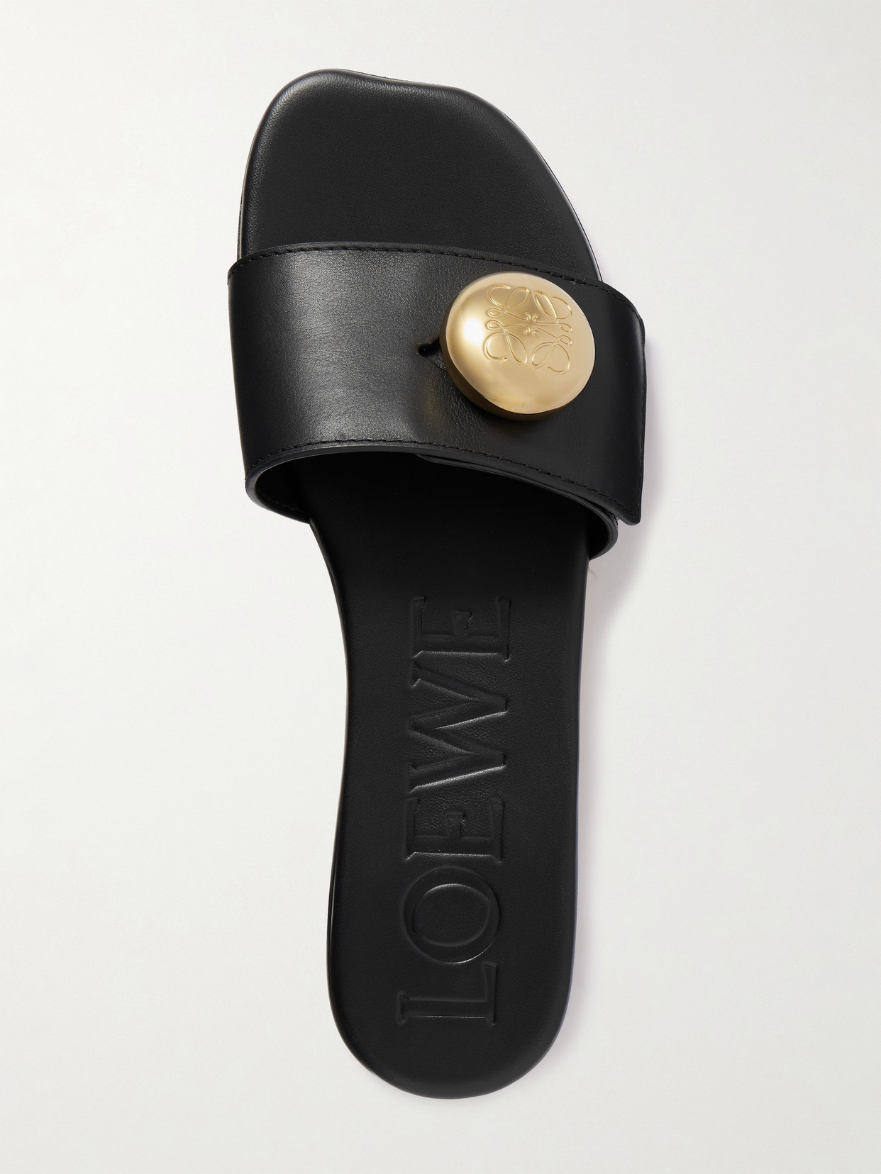 Loewe Pebble Embellished Leather Slides