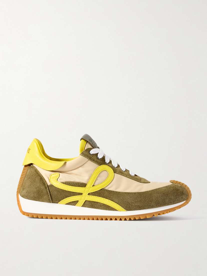 Loewe Flow Runner 2.0 Leather-trimmed Shell And Suede Sneakers