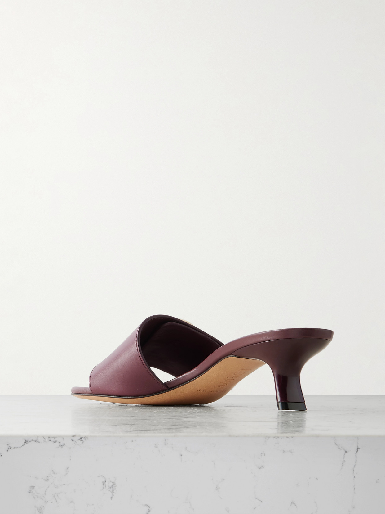 Loewe Leather Pebble Heeled Mules 45 In Purple