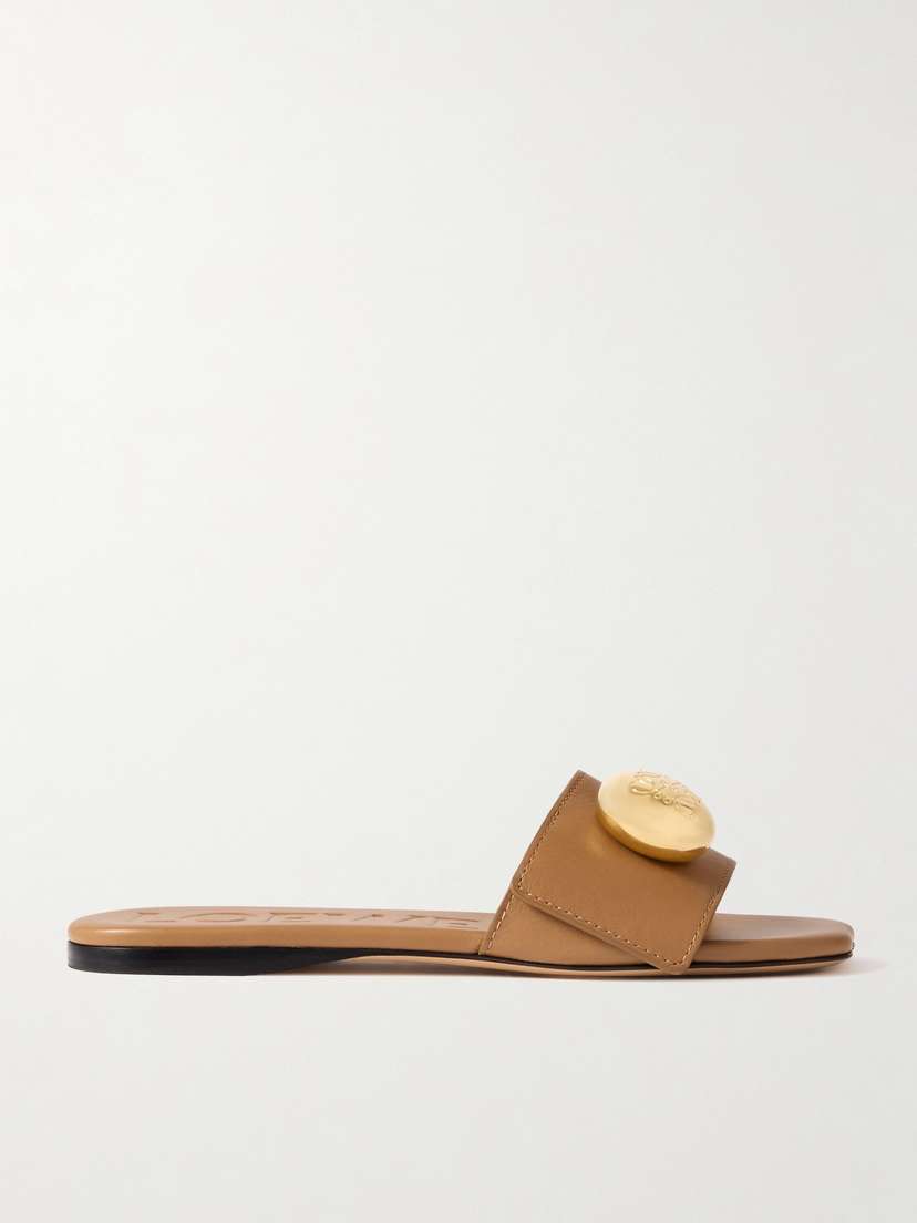 Loewe Pebble Embellished Leather Slides