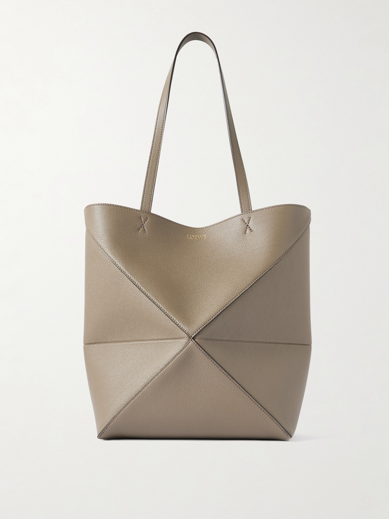 Loewe Puzzle Fold Convertible Medium Leather Tote In Brown