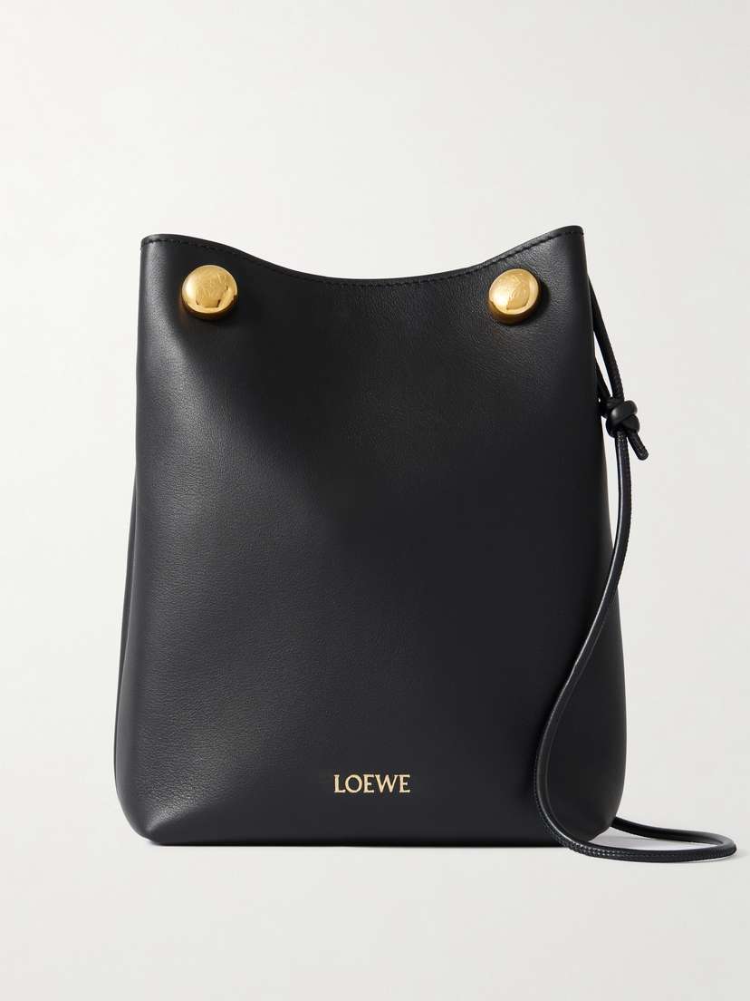 Loewe Pebble Embellished Leather Shoulder Bag