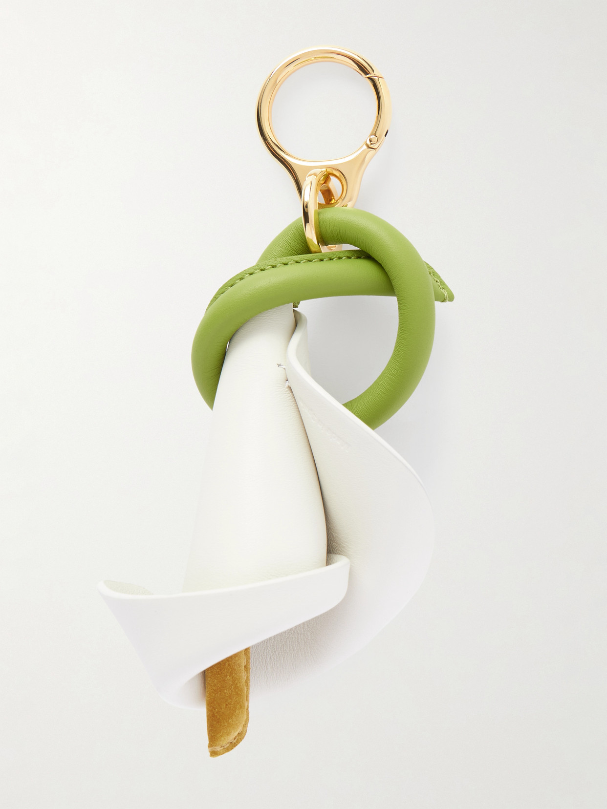 Loewe Calla Leather And Suede Charm In Green