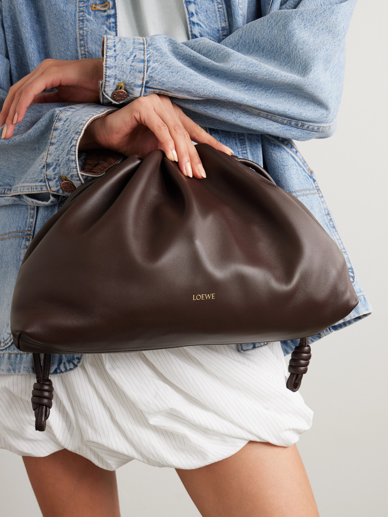 Loewe Large Flamenco Purse In Mellow Nappa Lambskin For Woman In Brown