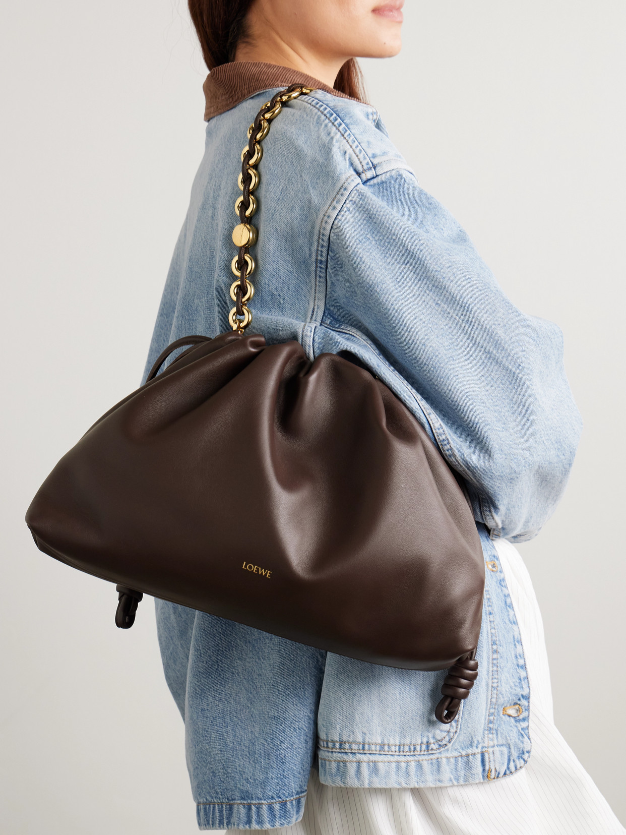 Loewe Large Flamenco Purse In Mellow Nappa Lambskin For Woman In Brown