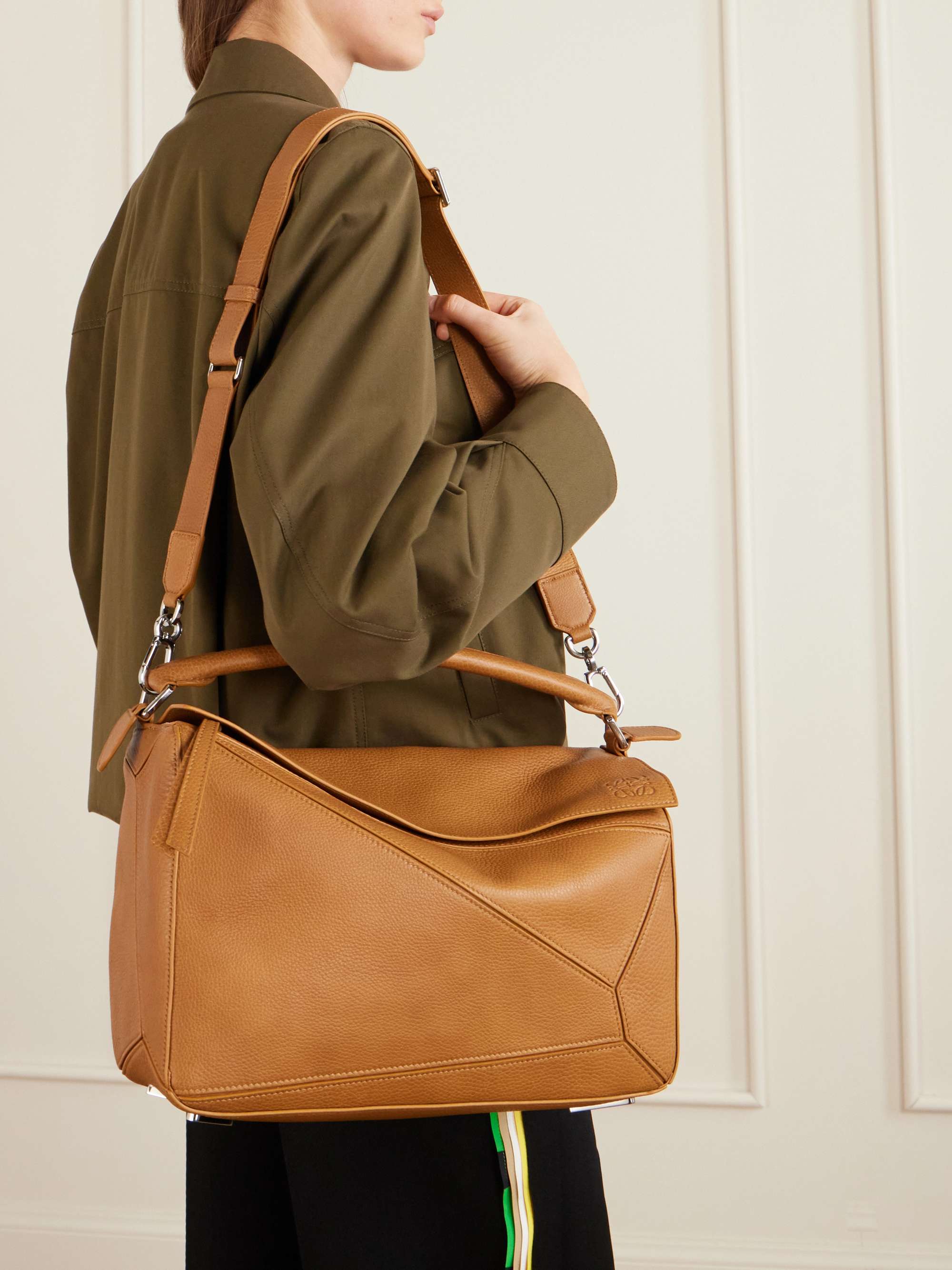 LOEWE Puzzle large textured-leather shoulder bag | NET-A-PORTER