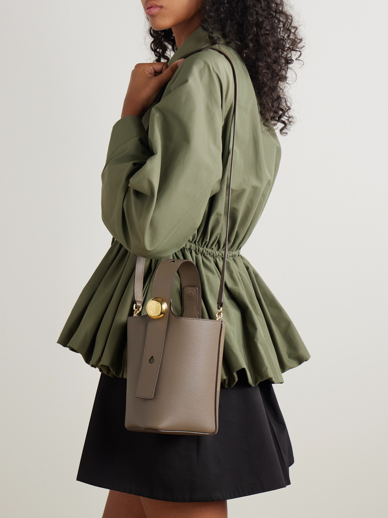 Loewe Pebble Mini Textured-leather Tote
