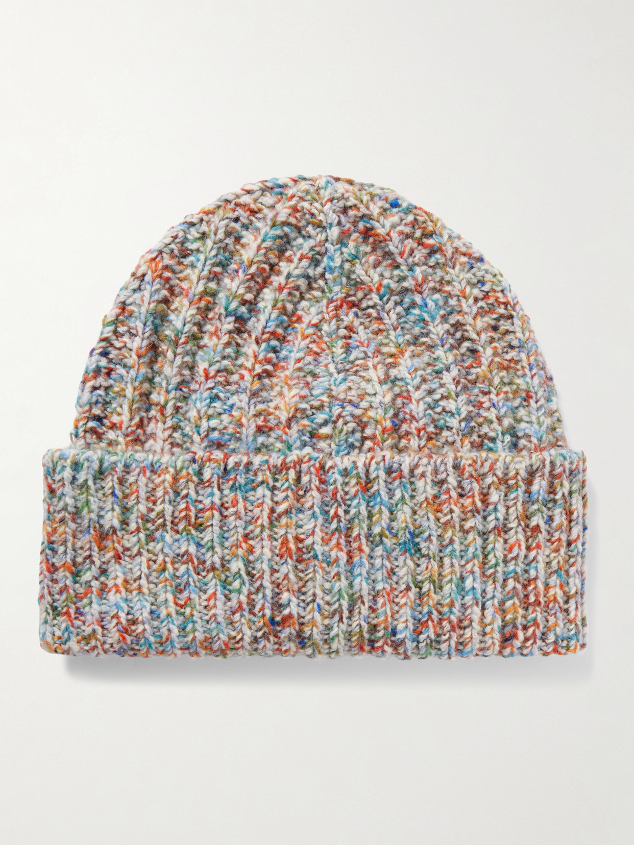 Loewe Ribbed Wool-blend Beanie In Multi