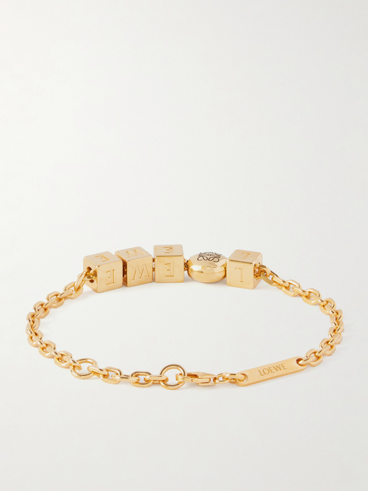 Loewe Pebble Cube Gold-plated Bracelet