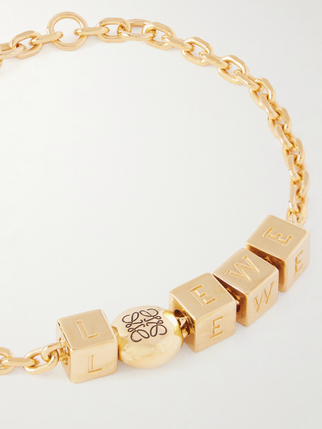 Loewe Pebble Cube Gold-plated Bracelet