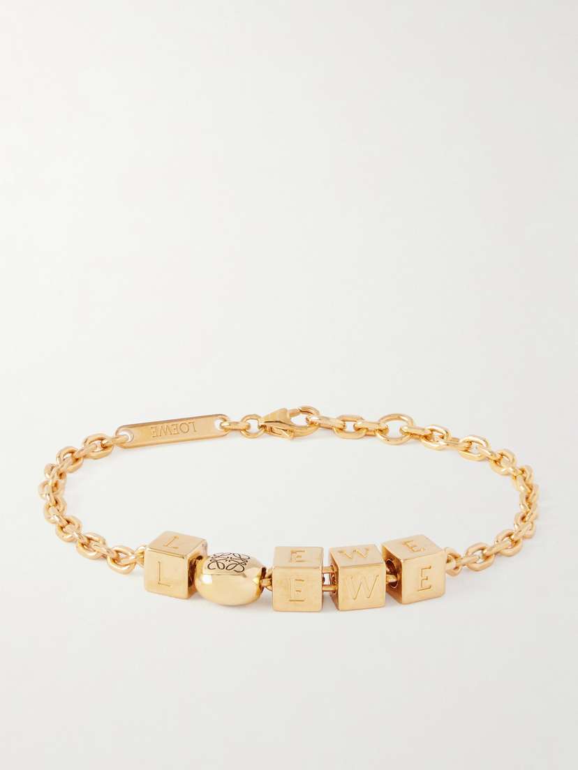 Loewe Pebble Cube Gold-plated Bracelet