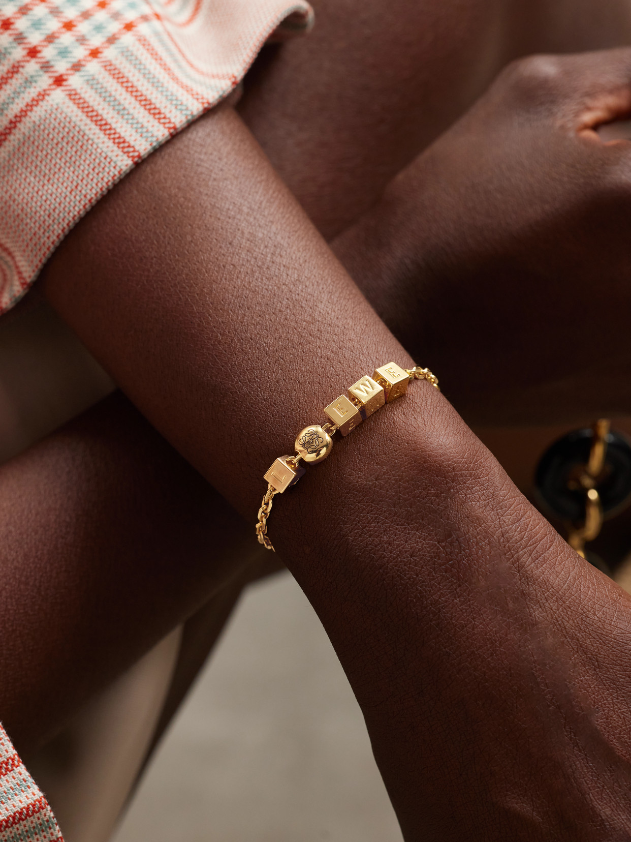 Loewe Pebble Cube Gold-plated Bracelet