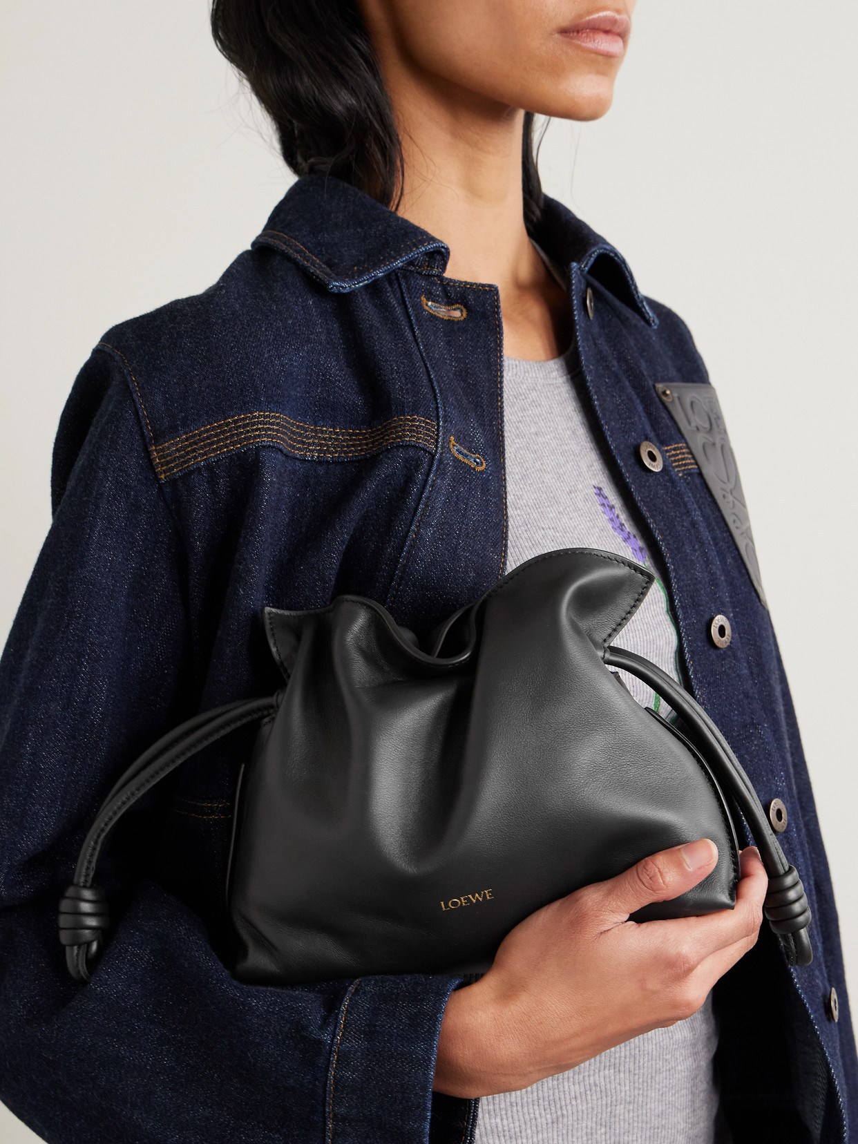 Shop Loewe Flamenco Mini Leather Clutch