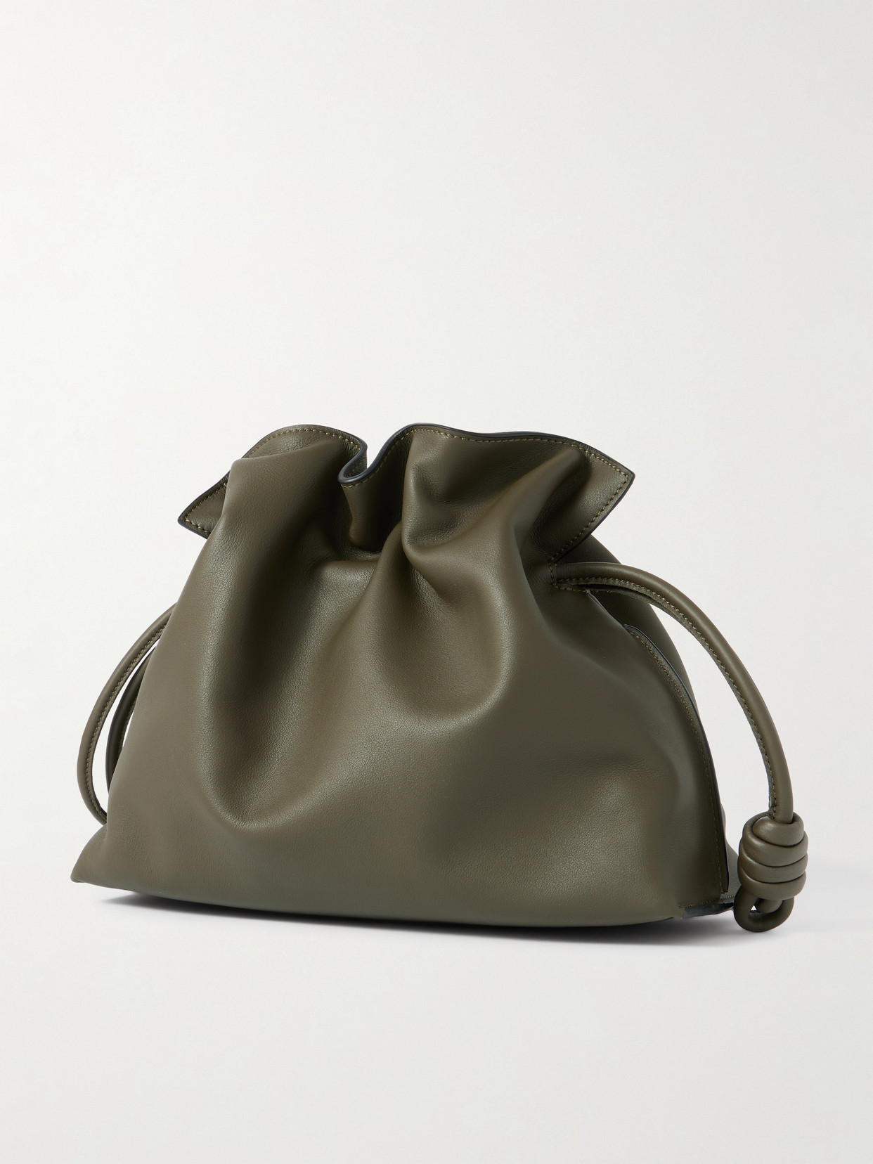 Loewe Flamenco Leather Clutch In Green
