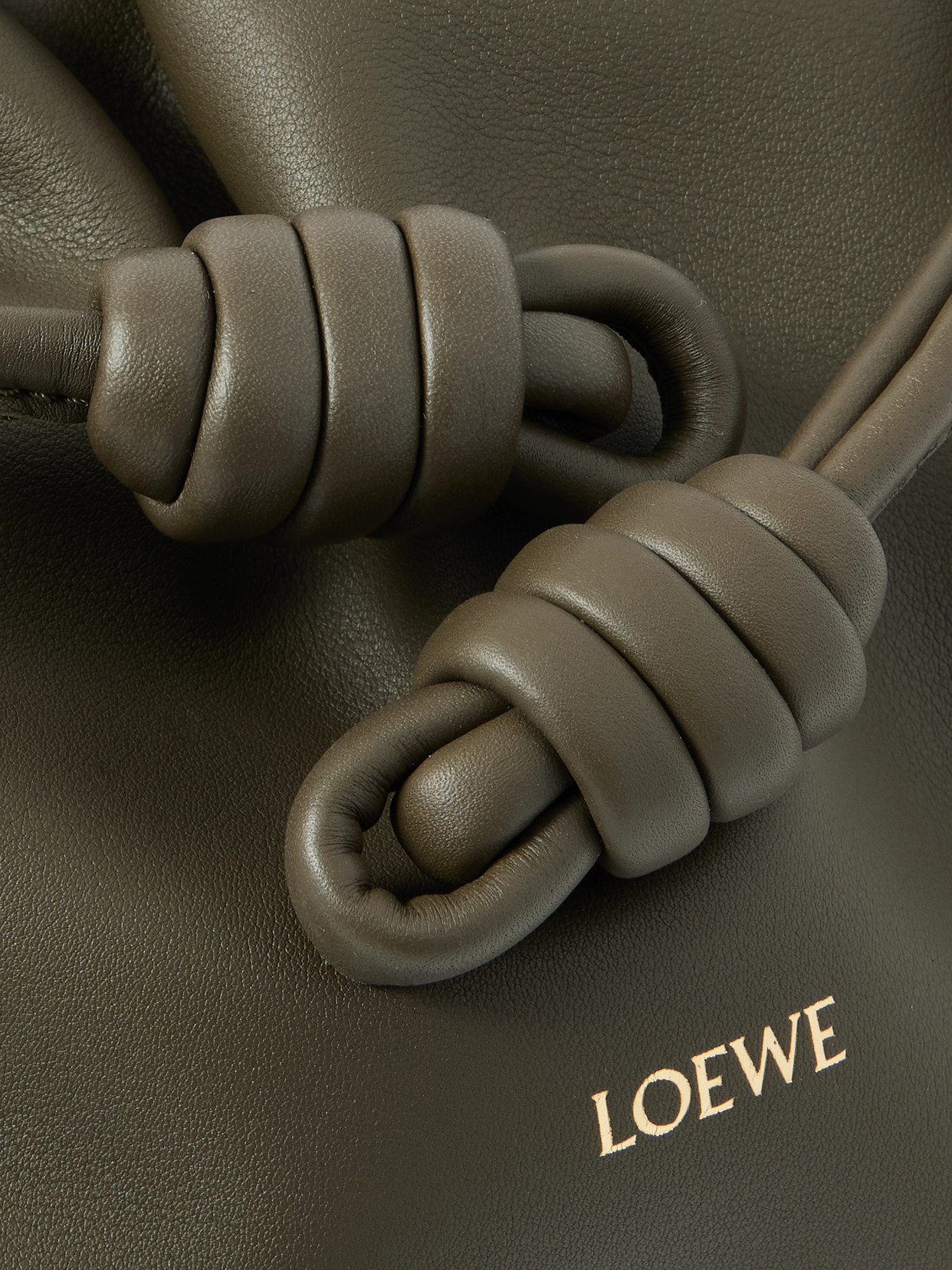Loewe Flamenco Leather Clutch In Green