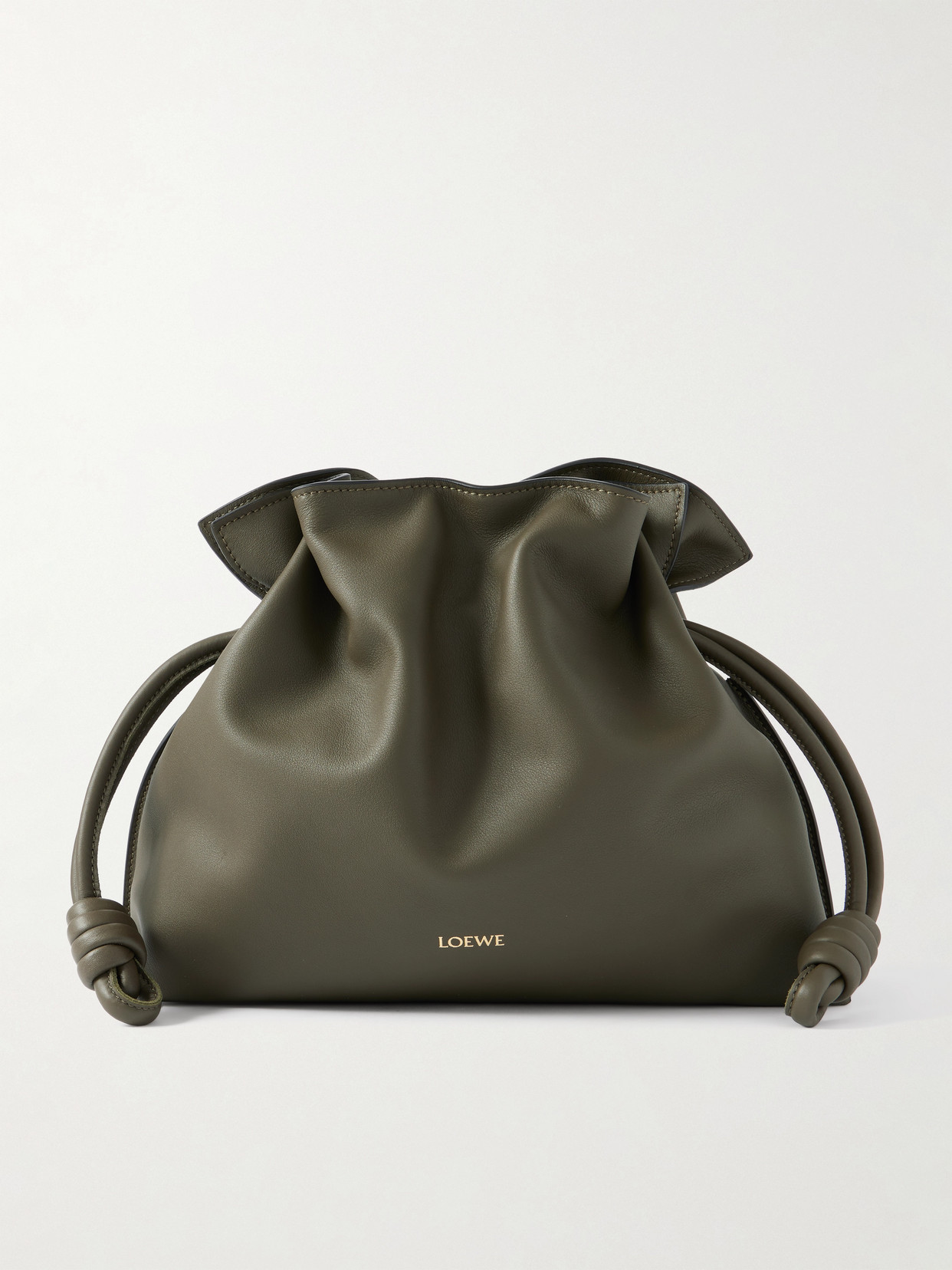Loewe Flamenco Leather Clutch In Green