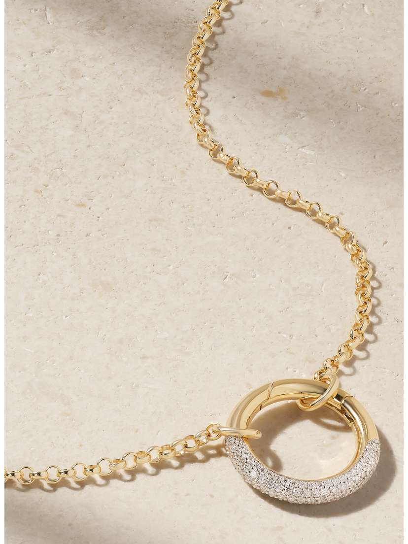 Foundrae Medium Annex Link + Small Belcher Open Chain 18-karat Gold Diamond Necklace