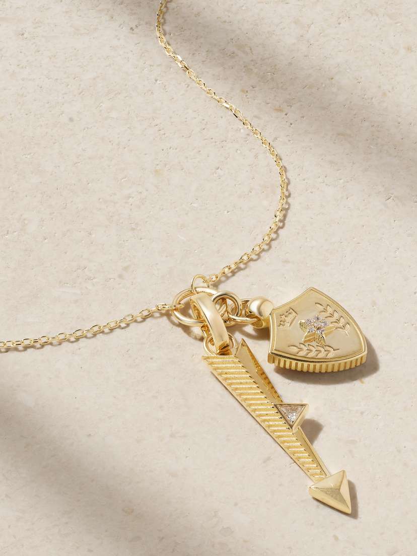 Foundrae Arrow Miniature + Per Aspera Ad Astra - Dream 18-karat Gold Diamond Necklace | Thumbnail 7 Foundrae Arrow Miniature + Per Aspera Ad Astra - Dream 18-karat Gold Diamond Necklace | Thumbnail 7