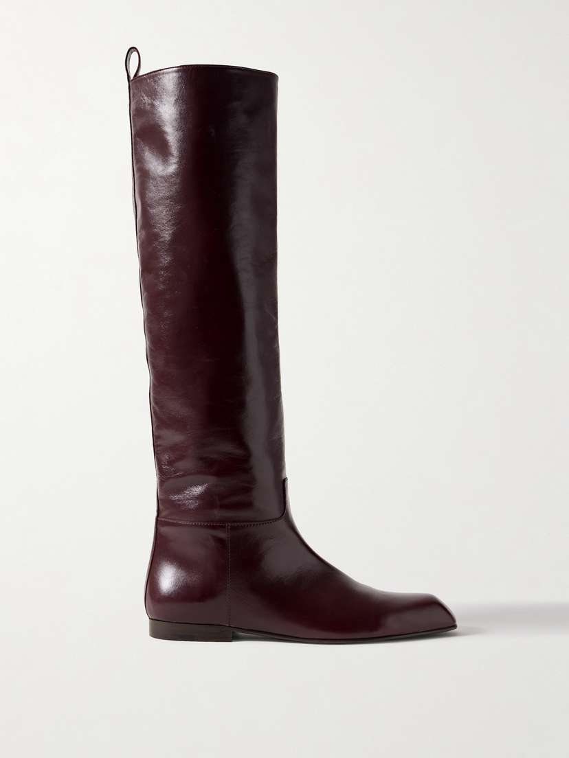Khaite Colt Glossed-leather Knee Boots