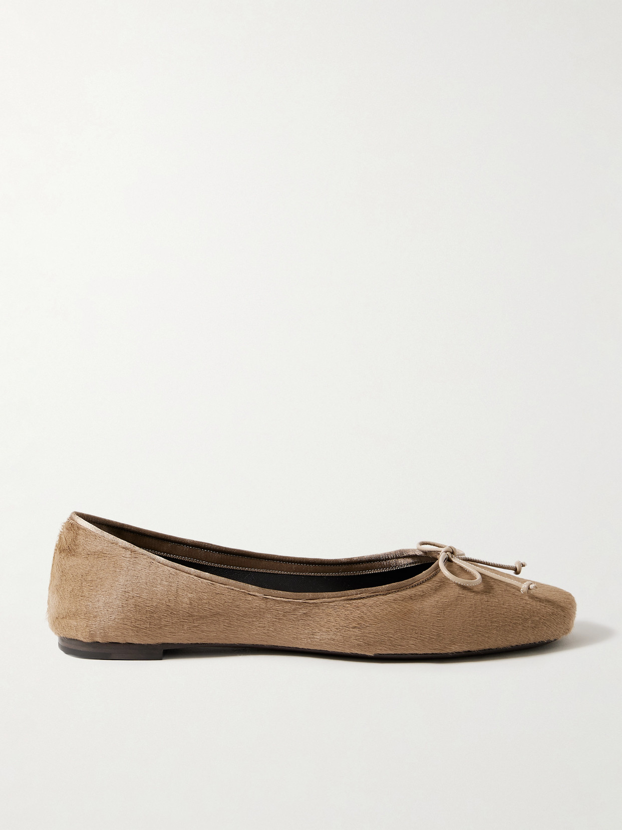Khaite Charlotte Calf Hair Ballet Flats In Neutral