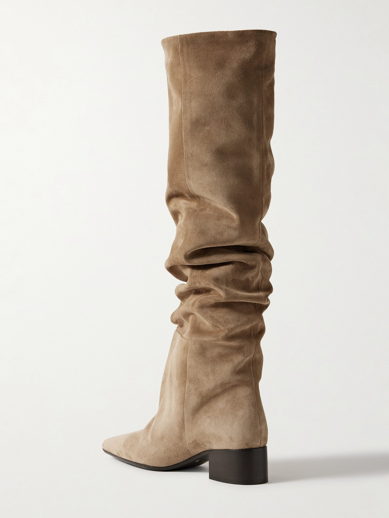 Khaite Andee Suede Over-the-knee Boots In Brown