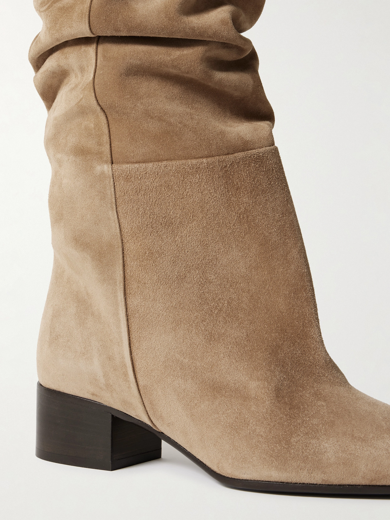 Khaite Andee Suede Over-the-knee Boots In Brown