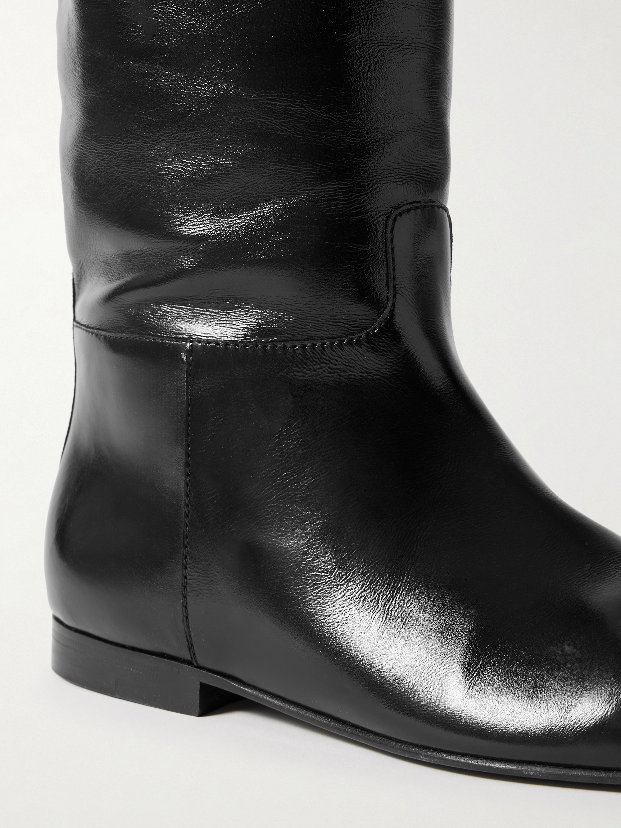 KHAITE Colt glossed-leather knee boots