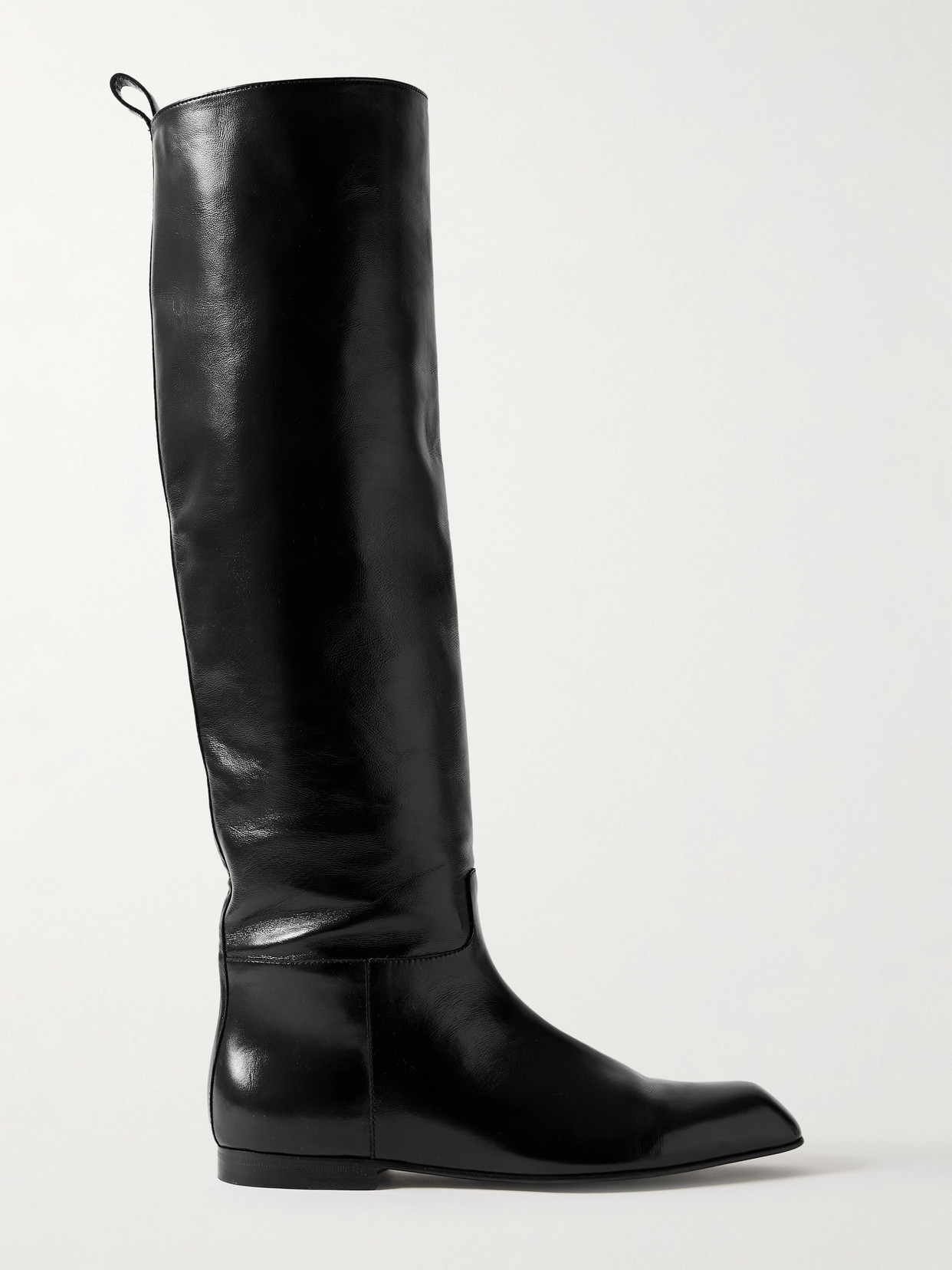 Khaite Colt Glossed-leather Knee Boots In Black