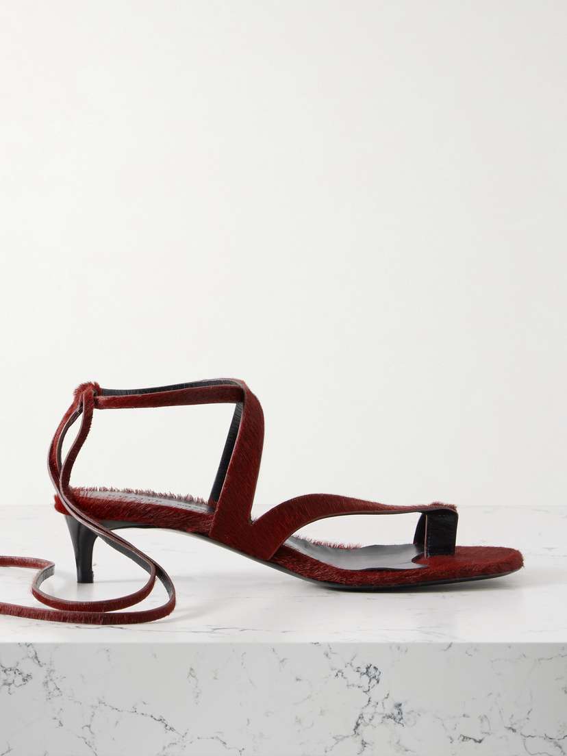 Khaite Aimee Calf Hair Sandals