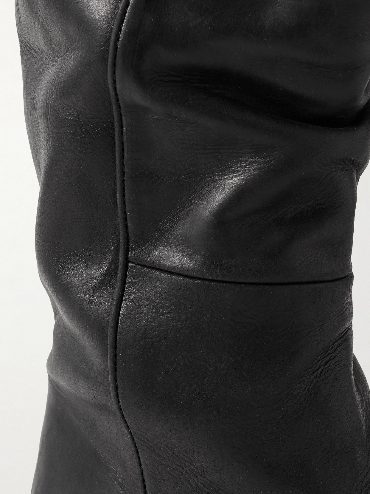 Khaite 45mm Leather Pointed-toe Boots In Black