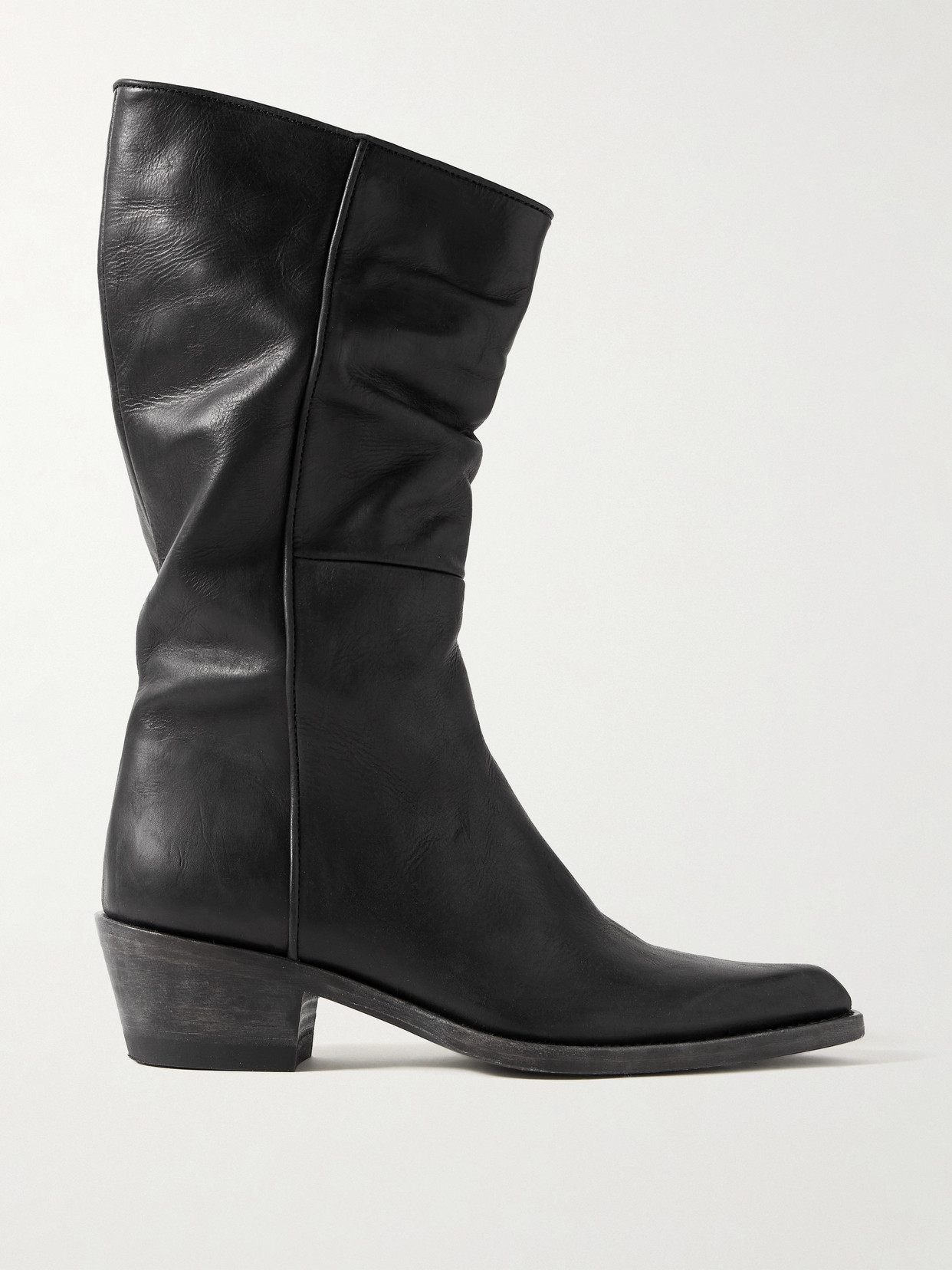 Khaite Clive Leather Boots In Black