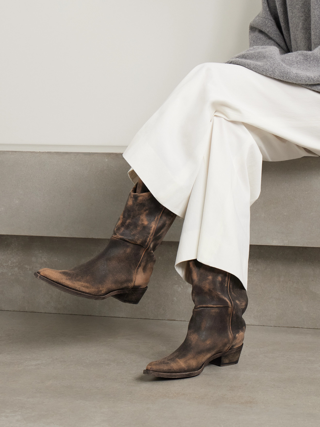 Khaite Clive Leather Boots