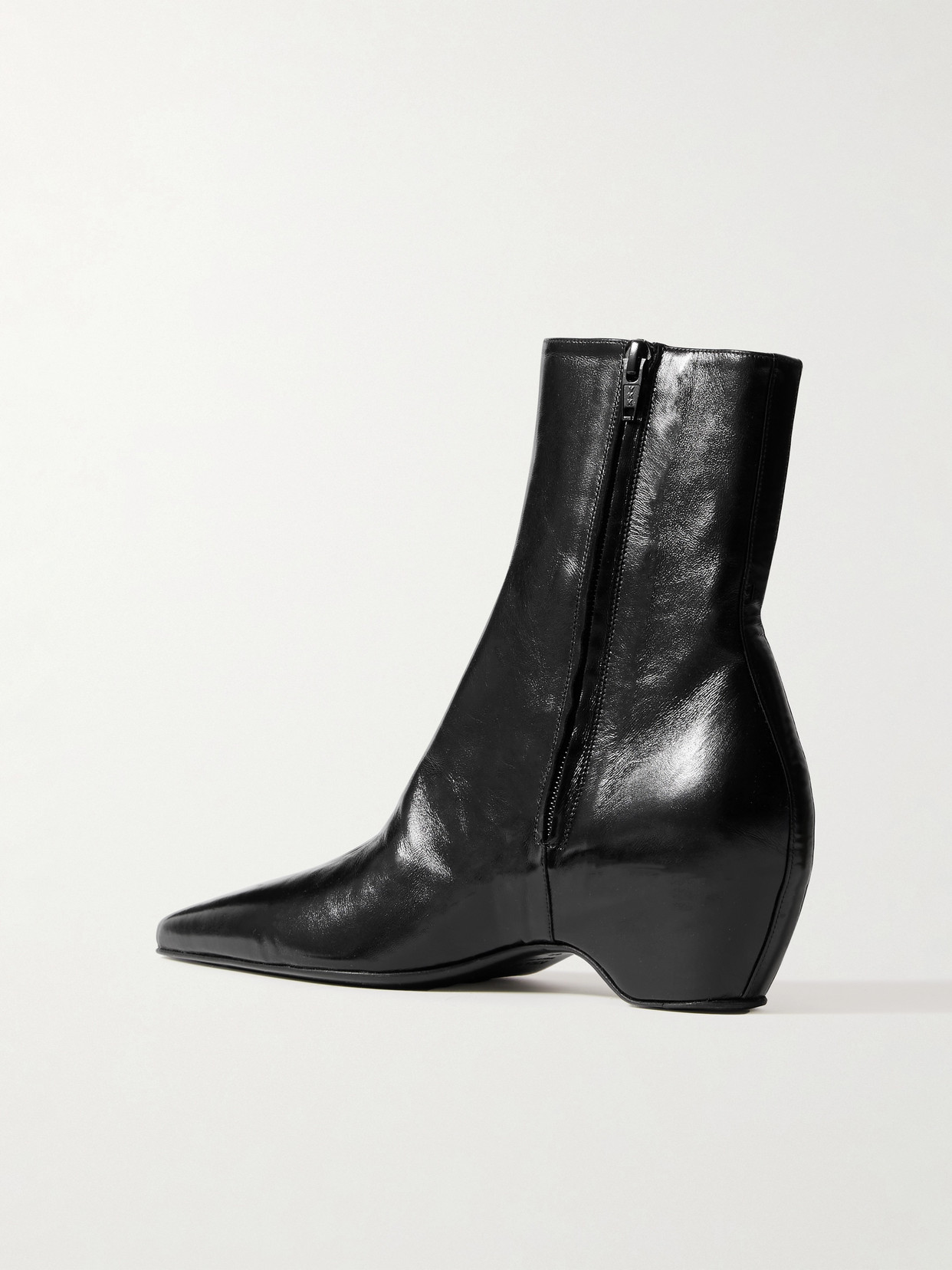 Khaite Arizona Pointed-toe Calf Leather Ankle Boots In Black