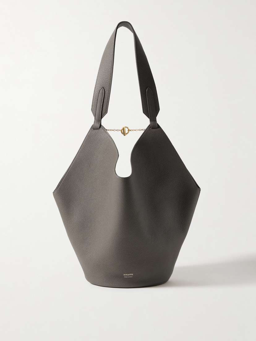 Khaite Lotus Small Textured-leather Tote