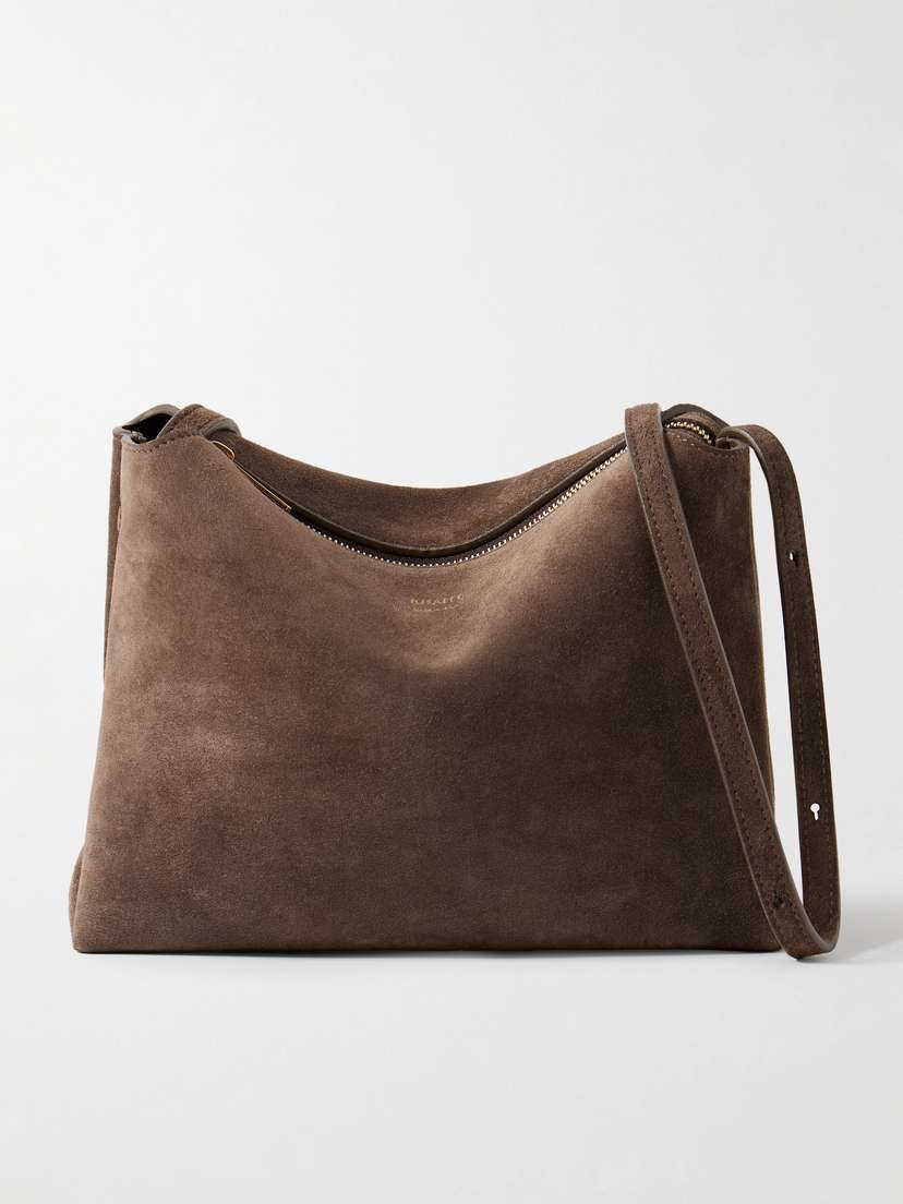 Khaite Lina Medium Suede Shoulder Bag