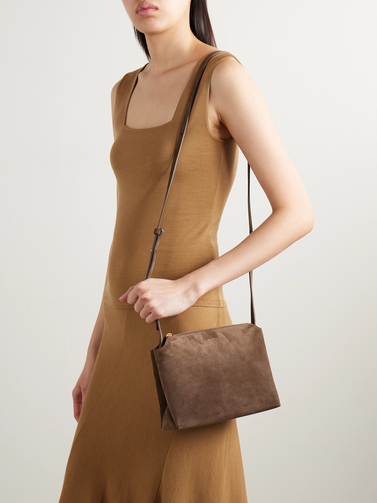 Khaite Lina Medium Suede Shoulder Bag